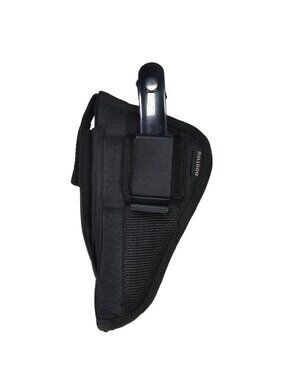 Bulldog Belt Clip OWB Holster w/ Mag Pouch Black Nylon Universal Hand Gun Pistol